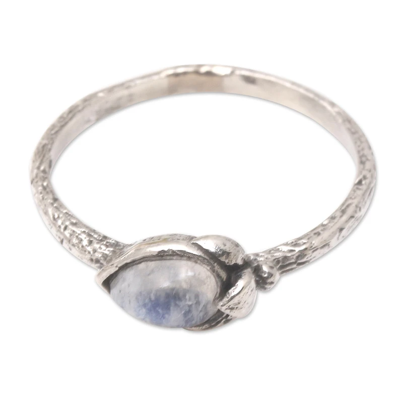 Sterling Silver and Rainbow Moonstone Ring Natural Moonstone Handmade Ring Birthstone Ring Gift For Her