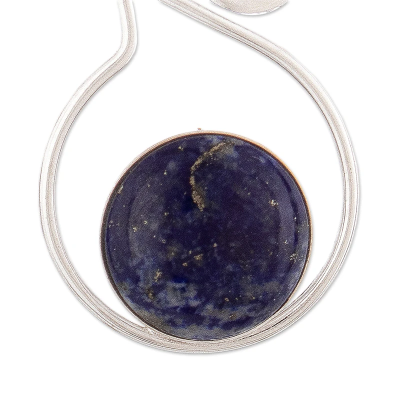 Moderne 925 Sterling Silber Ohrhänger Lapislazuli Designer Ohrringe für Damen Handgemachte Silberohrringe Schmuckgeschenke Artikel Geschenk für Sie