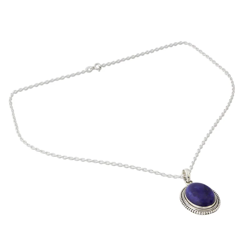 True Clarity Blauer Lapislazuli Halskette 925 Sterling Silber Lapislazuli Schmuck Handgemachter Schmuck Boho Halskette Geschenk für sie Valentinstagsgeschenk