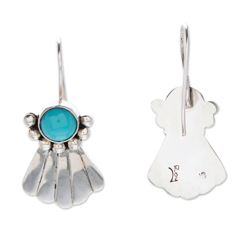 Ozean-Thema Natürliche Türkis Hängeohrringe 925 Sterling Silber Handgemachter Böhmischer Edelsteinschmuck Geschenk für Sie