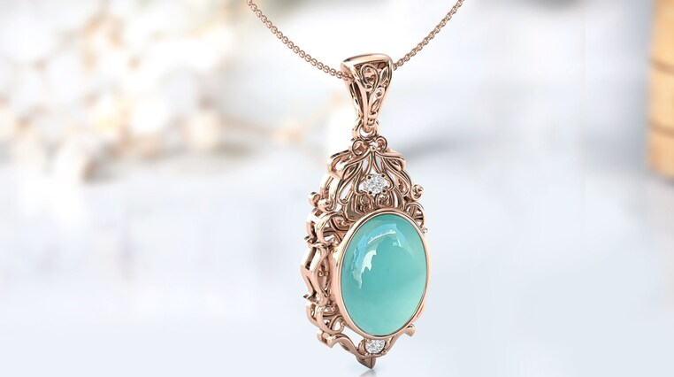 Natürlicher Aqua-Chalcedon-Anhänger für Frauen 925 Sterling Silber Aqua-Chalcedon-Filigran-Design-Halskette Einzigartiger handgefertigter Anhänger als Geschenk für sie