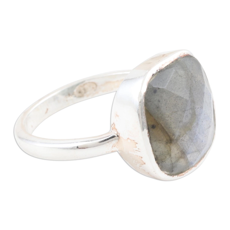 Razzle Dazzle Blauer Feuer Labradorit Ring Handgemachtes Design 925 Sterling Silber Geschenk für sie