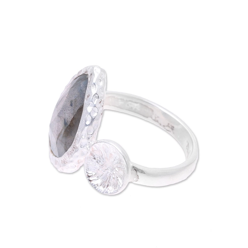 Labradorit-Wickelring Handgemacht Designer 925 Sterling Silber Ring Geschenk für Sie & Mama