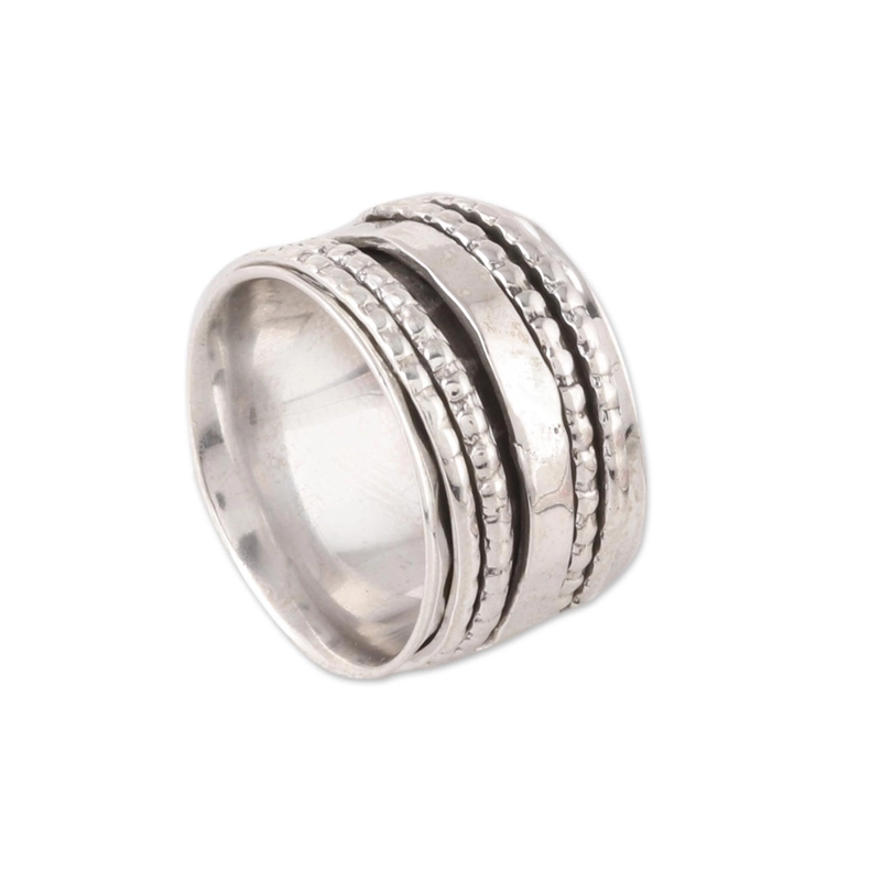Drehbarer Stil Spinner Ring Handgemacht Designer 925 Sterling Silber Unisex