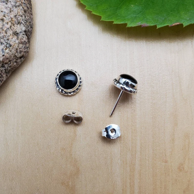 So Cute 925 Schwarze Onyx Ohrstecker Sterling Silber Schwarzer Onyx Schmuck Silber Schwarze Ohrringe Schwarze Ohrstecker Geschenk Für Sie
