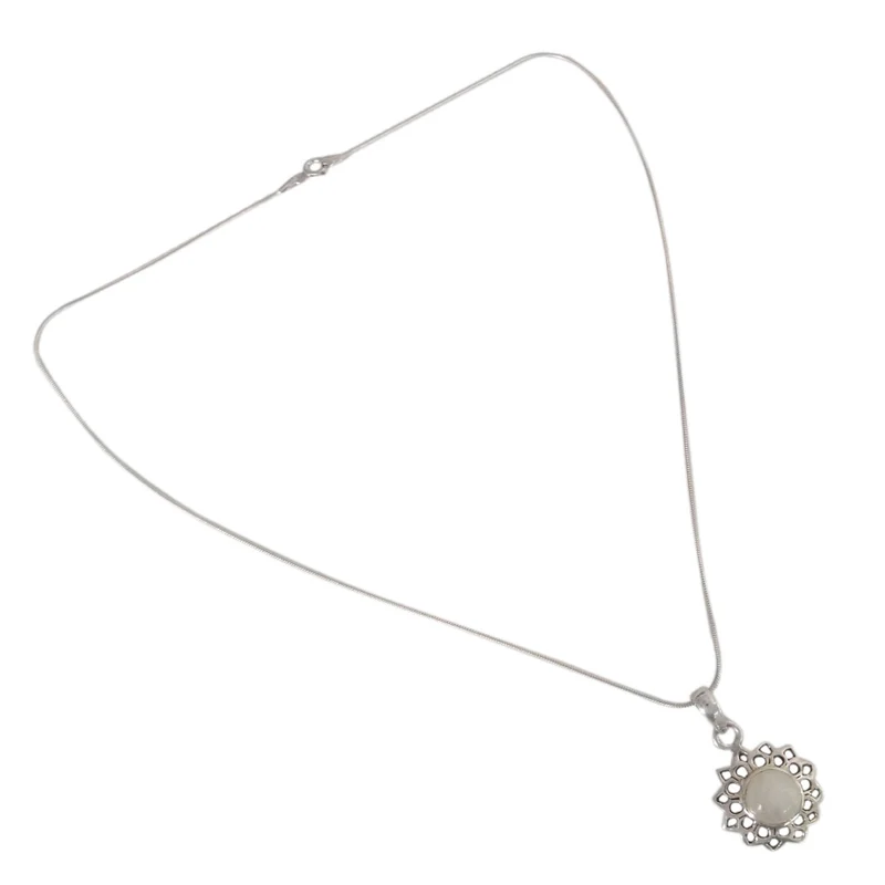 Fair Trade Schmuck Sterlingsilber und Mondstein-Halskette Handgemachter böhmischer Schmuck Jubiläumsgeschenk für sie & Schwester