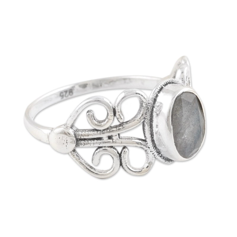 Natürlicher Labradorit Ring Handgefertigt 925 Sterling Silber Geschenk Für Sie