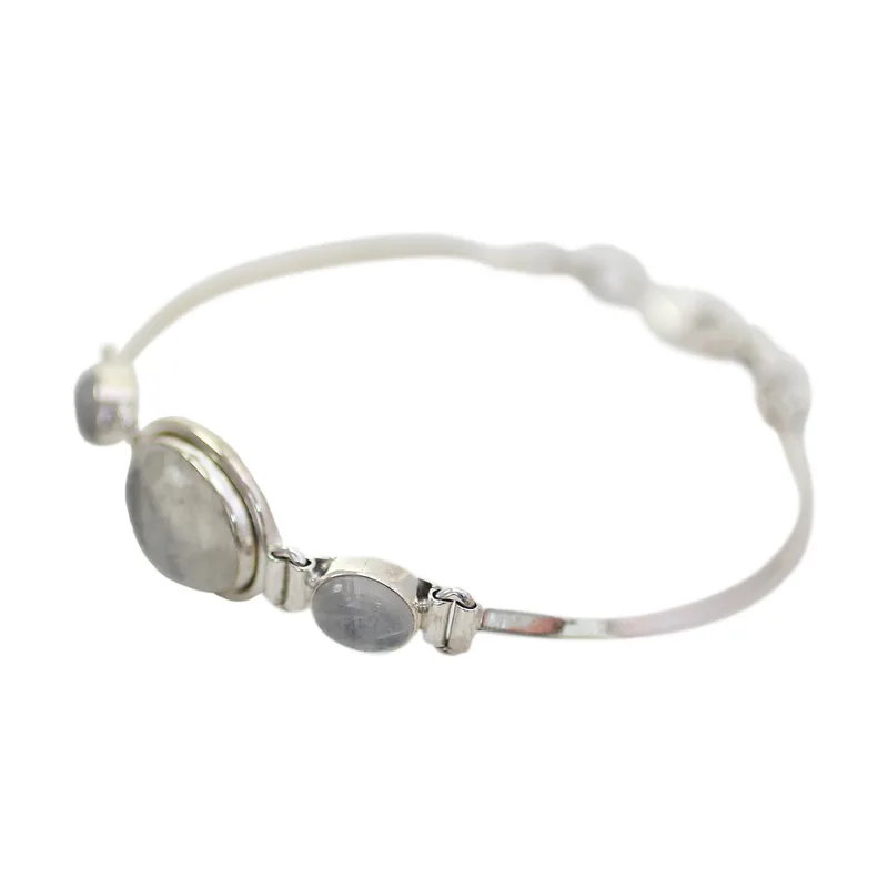 Armband aus 925er Sterlingsilber mit Regenbogen-Mondstein, Geburtstagsgeschenk für Mädchen, bezaubernder Schmuck, Valentinstagsgeschenk für Sie