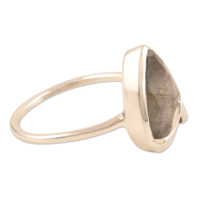 Labradorit Edelsteinring Handgefertigt 925 Sterling Silber Geschenk für Sie