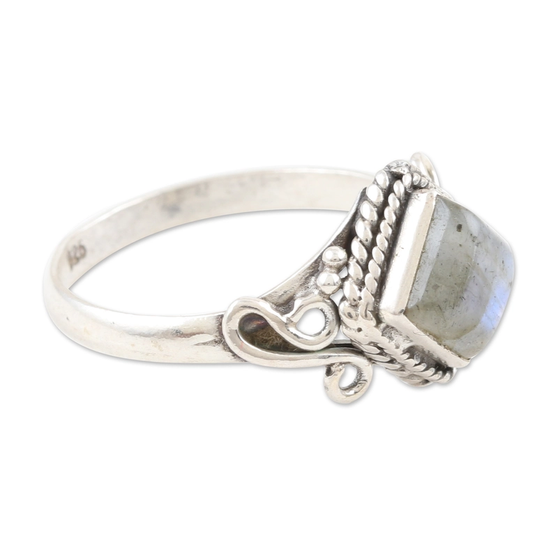 Labradorit und Sterlingsilber 925 Massivsilber Damenring Geschenk für Sie & Mama
