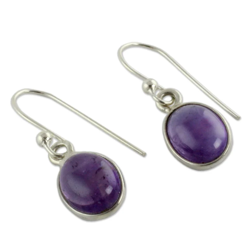 Ohrringe aus Silber und Amethyst, handgefertigt, Geschenkartikel, Hochzeitsschmuck, Geschenk für sie