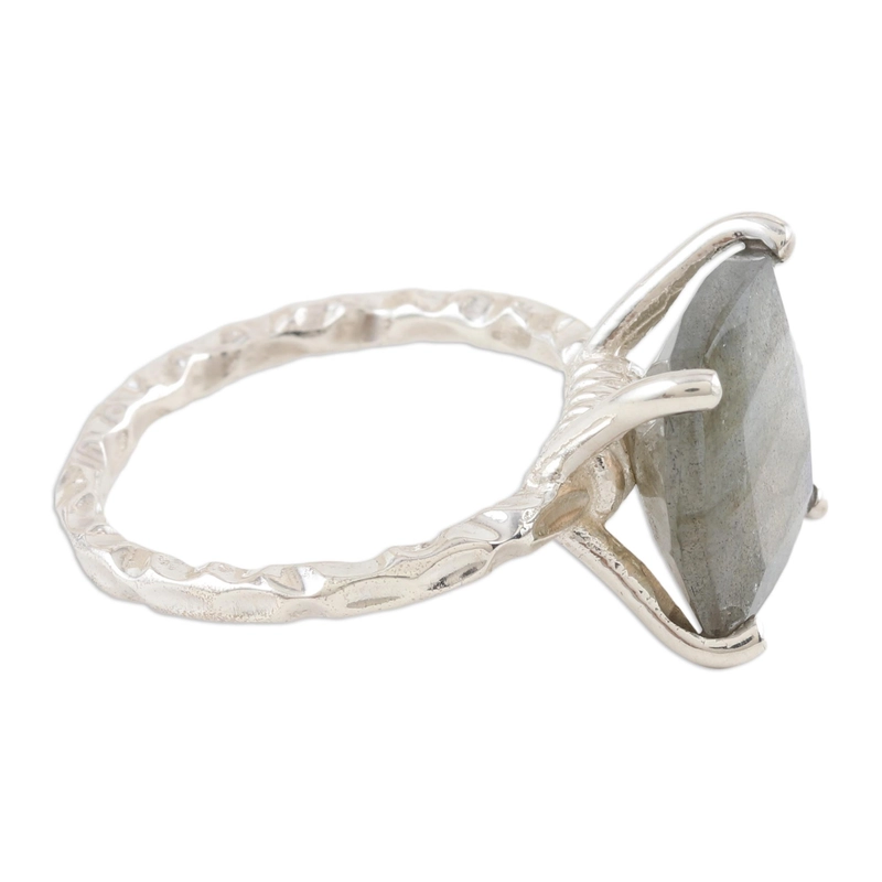 Square Labradorite Ring 925 Handmade Designer 925 Sterling Silver Gift For Her & Mom