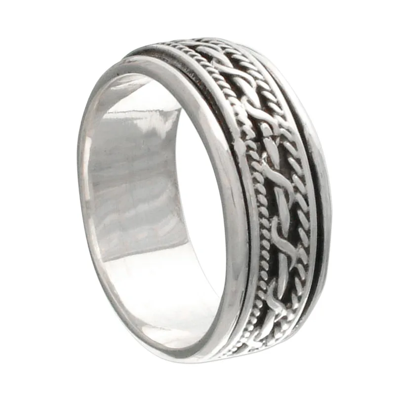 Handgefertigter Silberspinnerring aus Sterlingsilber, Silberschmuck, böhmischer zierlicher Ring, Geschenk für Sie