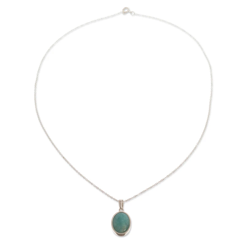 Natürliche handgefertigte Amazonit-Anhänger-Halskette 925 Sterling Silber Amazonit-Schmuck Handgemachter Schmuck Böhmische Halsketten Geschenk für Sie