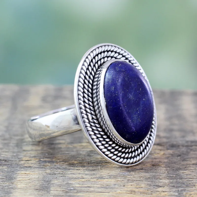 Mystic Intuition 925 Silver Ring Lapis Lazuli Ring Handmade Ring Statement Ring Blue Gemstone Ring Minimalist Ring Gift For Her