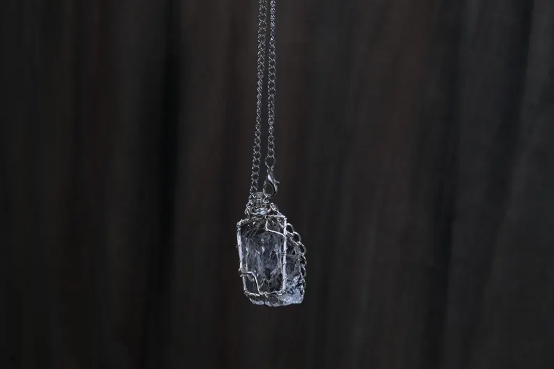 Natural Crystal Quartz Necklace Genuine Crystal Quartz Pendant Quartz Point Necklace One of a Kind Crystal Gift for Her Energy necklace