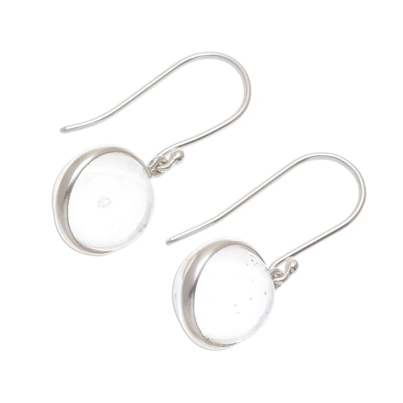 925 Sterling Silber Ohrhänger mit klaren Quarz Edelstein Ohrringen Handgemachte Zierliche Ohrringe Geschenk für Sie