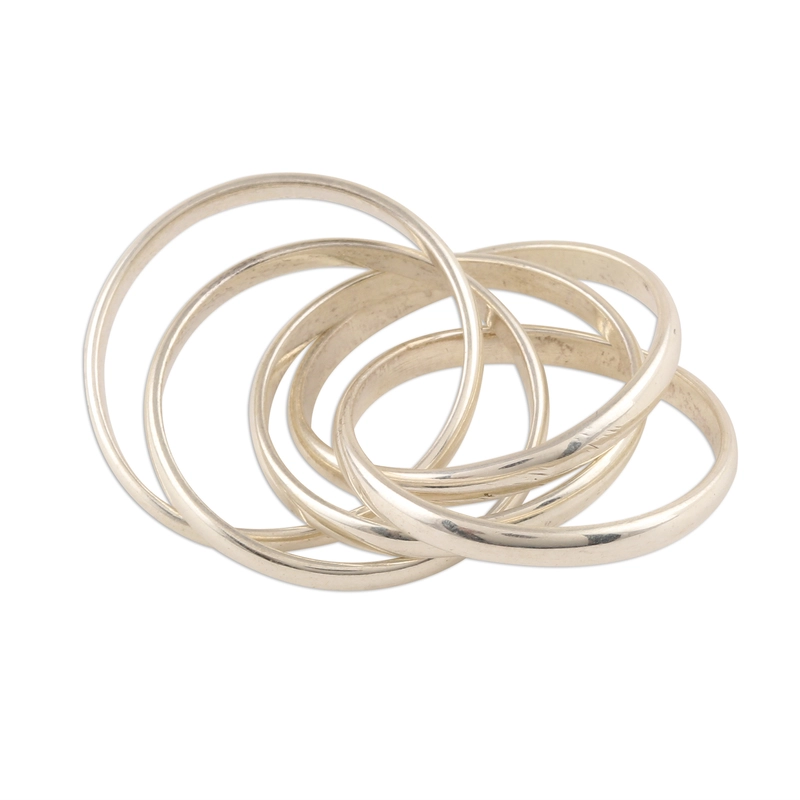 Mehrreihiger handgefertigter 925er Sterling Silber Ring Geschenk für Sie