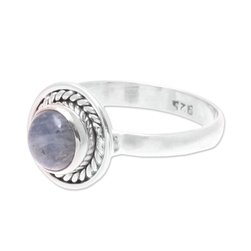 Runder Labradorit Sterling Silber Seildesign Handgefertigter Designer 925 Sterling Silber Ring Geschenk für Sie & Mama