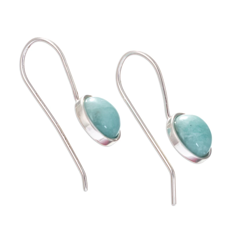 Amazonit und Sterling Silber Ohrhänger Damen Schmuck Boho Ohrringe Handgefertigte Edelstein Ohrringe Hochzeit Schmuck Geschenk für Sie