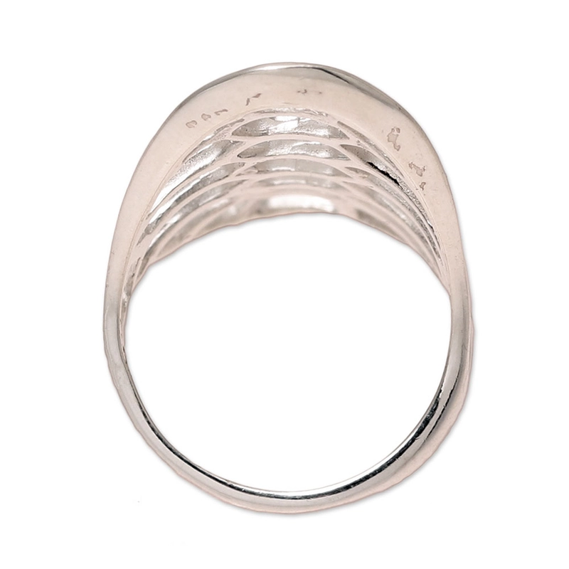 Handgefertigter einzigartiger Design 925 Sterling Silber Ring Geschenk für Sie & Mama