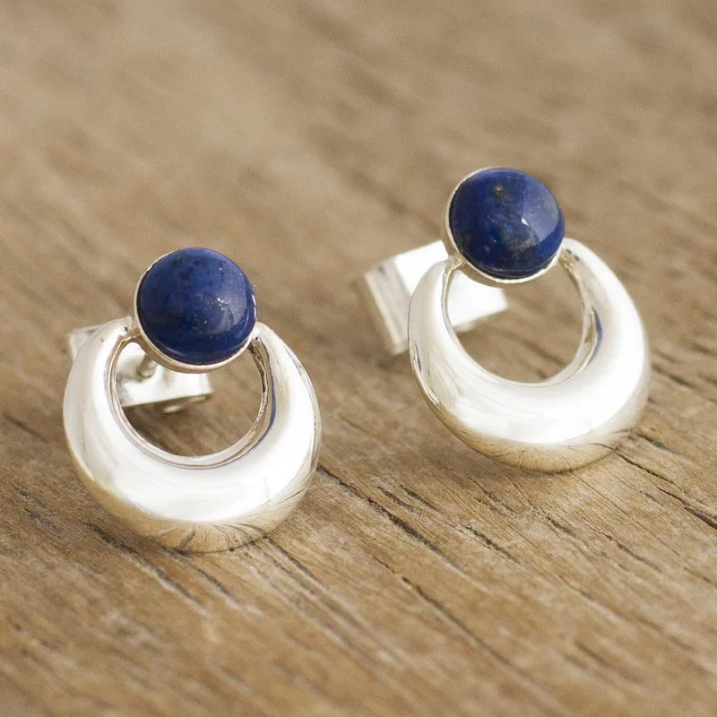 Neues Design Lapislazuli Ohrstecker 925 Sterling Silber Handgefertigte Ohrstecker Alltags-Ohrring Für Frauen Geschenk Für Sie