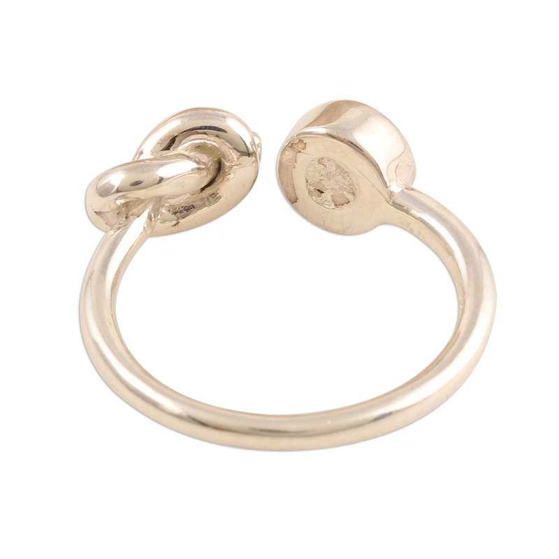 Regenbogen-Mondstein-Knotenring 925 Sterlingsilber Cocktailring Handgemachtes Geschenk für Sie
