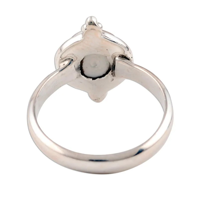 Zuchtperlenring Weiß 925 Silberring Statement-Ring Handgemachter Ring Geschenk für Sie Boho Zierlicher Ring Geschenk für Sie