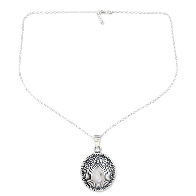 Wunderschöne Halskette mit Anhänger aus Regenbogen-Mondstein, 925er Sterlingsilber, natürlicher Feuer-Regenbogen-Mondstein, Geschenk für Sie, Geburtstagsgeschenk