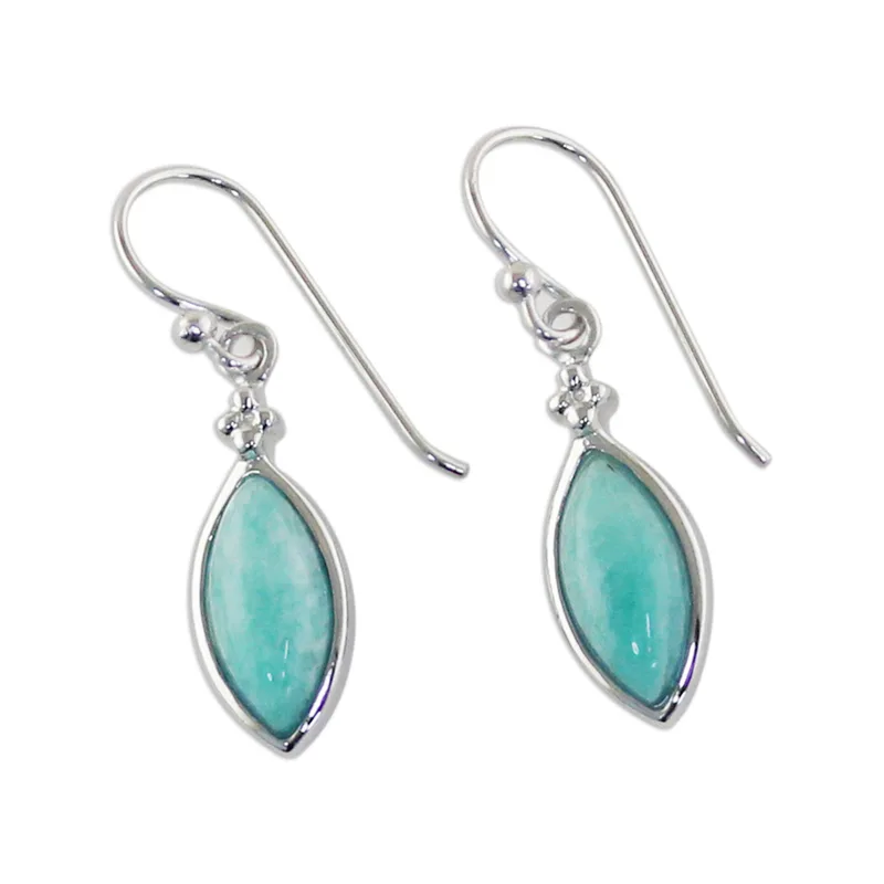 Markisenschliff Amazonit Ohrringe Cabochons Damenschmuck Boho Ohrringe Handgefertigte Edelstein Ohrringe Hochzeitsschmuck Geschenk für Sie & Mama