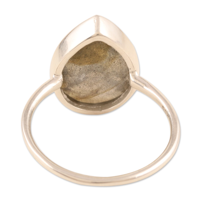 Labradorit Edelsteinring Handgefertigt 925 Sterling Silber Geschenk für Sie