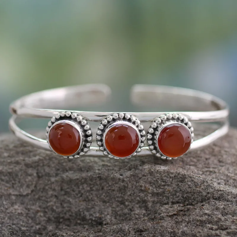 Entzückendes Armband aus 925er Sterlingsilber mit Karneol, Boho, filigraner Schmuck, Geschenk für sie, Valentinstagsgeschenk