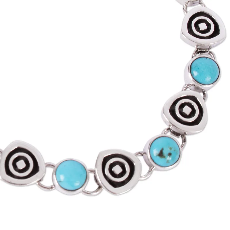 Morning Sky Natürliches Türkis Gliederarmband 925 Sterling Silber Armband Bohemian Schmuck Charm Schmuck Valentinstagsgeschenk für Sie
