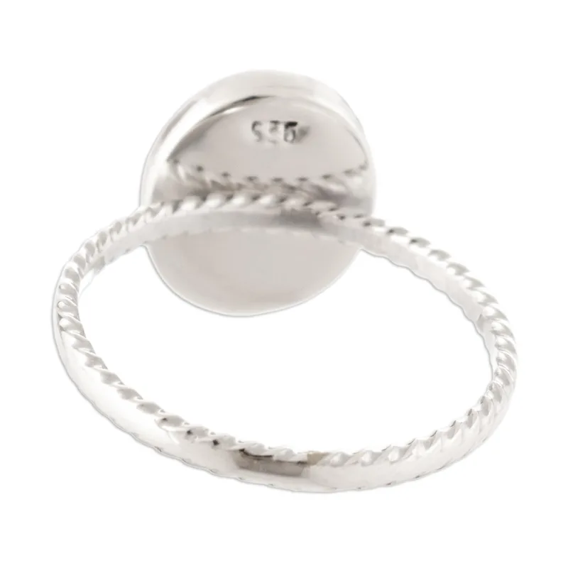 Cocktailring aus Sterlingsilber mit schwarzem Onyx-Cabochon 925 Sterlingsilber Stapelring Handgemachter Ring Damen Silberring Geschenk für sie