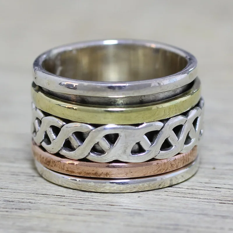 Spinnender Flechtring Spinner Ring 925 Sterling Silber Handgemachter Ring Silberschmuck Böhmischer Zarter Ring Geschenk Für Sie Geschenkidee