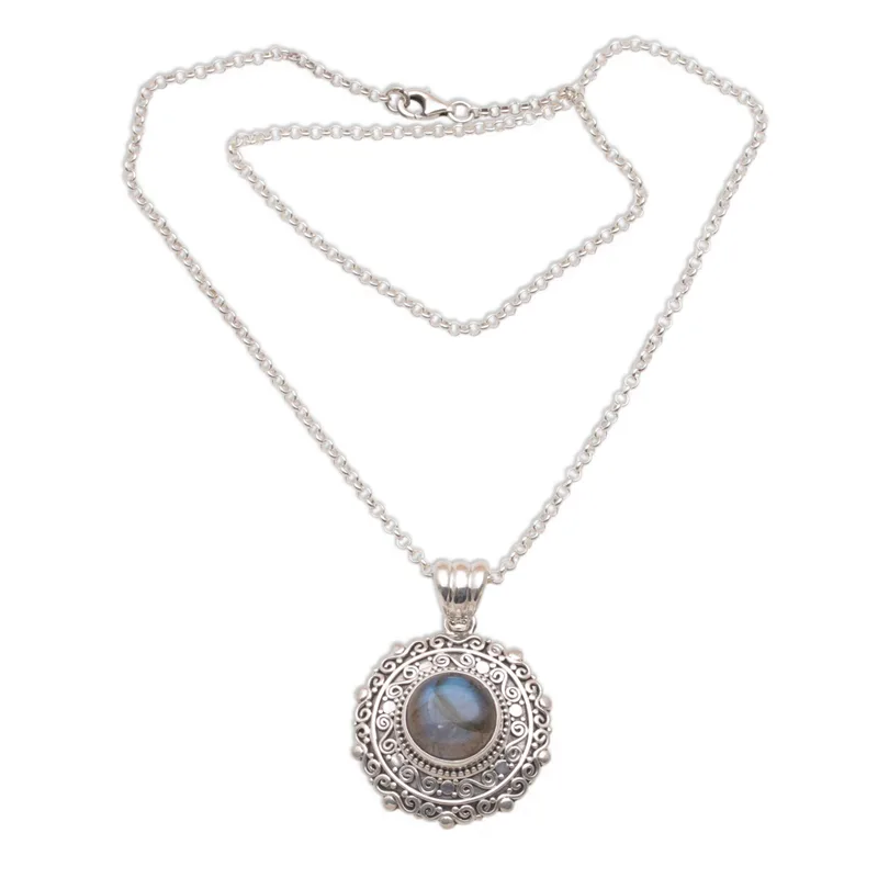 Labradorit Edelstein Anhänger Halskette Schmuck 925 Sterlingsilber Boho Zarte Labradorit Schmuck Geschenk für Sie