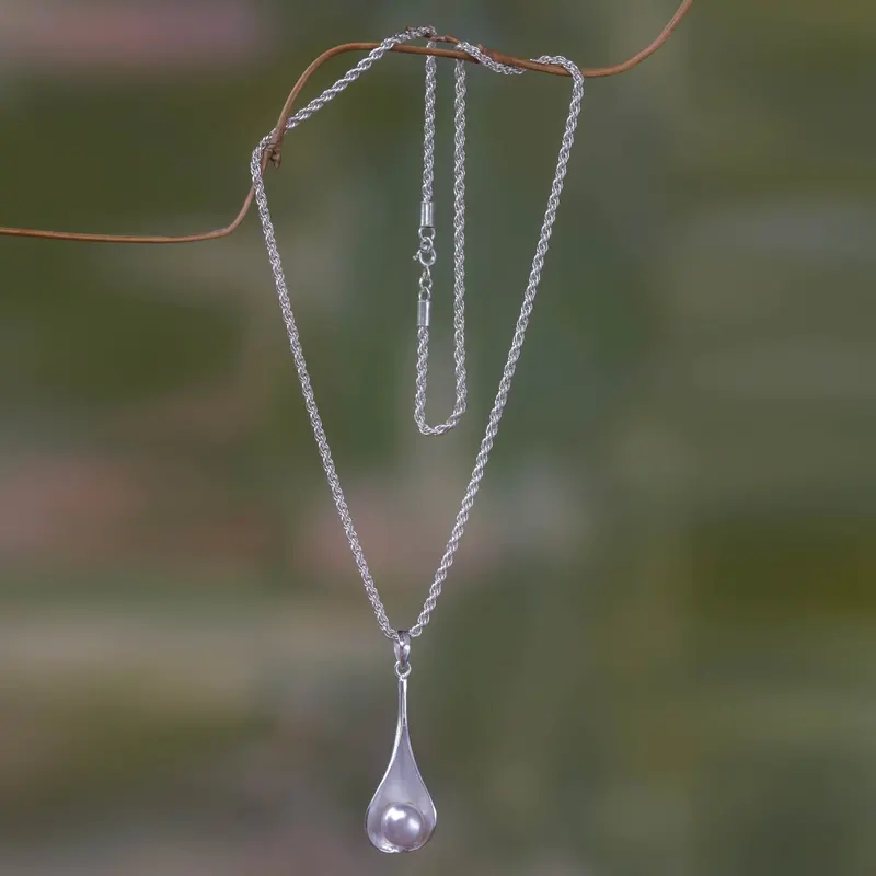 Natur Tränen Perlenkette 925 Sterling Silber Süßwasserperlen Schmuck Handgefertigter Schmuck Boho Halskette Geschenk für Sie