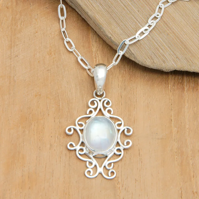 Precious Time Anhänger-Halskette mit Regenbogen-Mondstein 925 Sterling Silber Natürlicher Feuer-Regenbogen-Mondstein Geschenk für sie