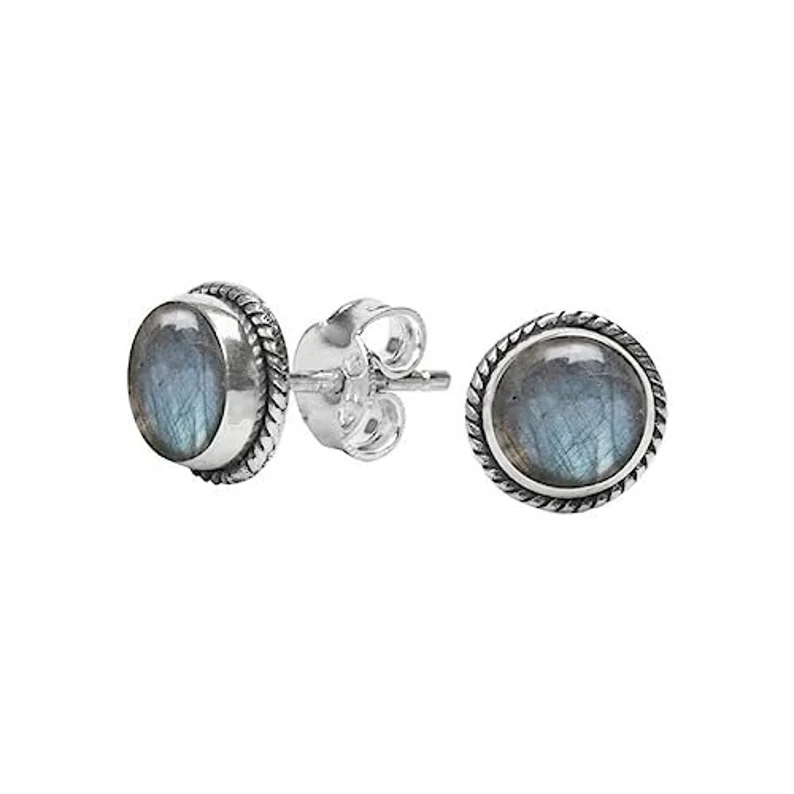 Labradorit Ohrstecker Natürlicher Labradorit 925 Silber Ohrstecker Minimalistische Ohrringe Edelstein Ohrstecker Geschenk für Sie