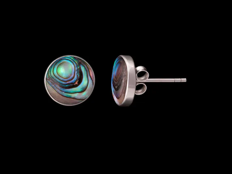 Round Abalone Shell Stud Earring Abalone Shell Earrings Stud Earrings Dainty Abalone Earring Bohemian Jewelry Gift For Her