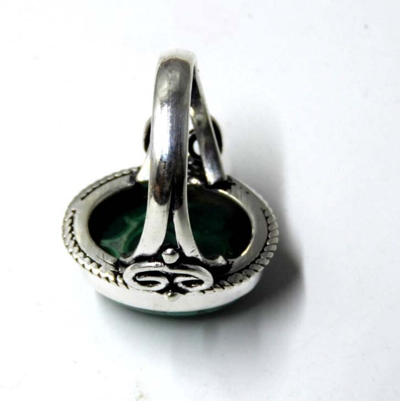 Malachit Ring 925 Sterling Silber Ring Natürlicher Malachit Statement Ring Handgemachter Schmuck Perfektes Geschenk