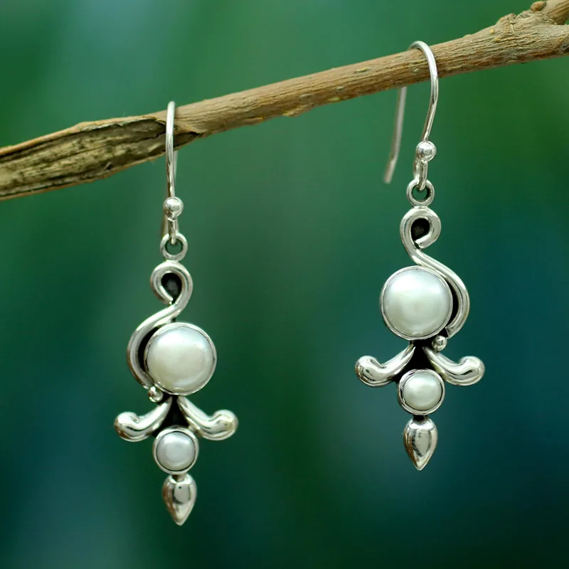 Blatt-Design Perlen Rundohrringe 925 Sterling Silber Boho Ohrringe Handgefertigte Edelstein Ohrringe Hochzeitsschmuck Geschenk Für Sie