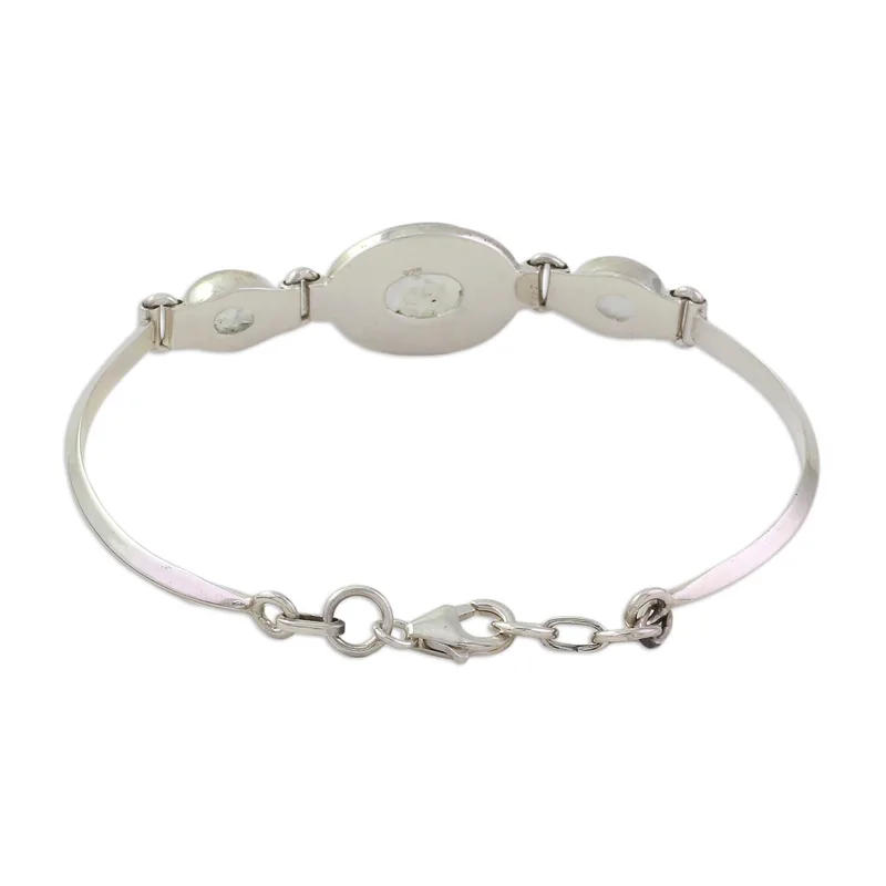 Armband aus 925er Sterlingsilber mit Regenbogen-Mondstein, Geburtstagsgeschenk für Mädchen, bezaubernder Schmuck, Valentinstagsgeschenk für Sie