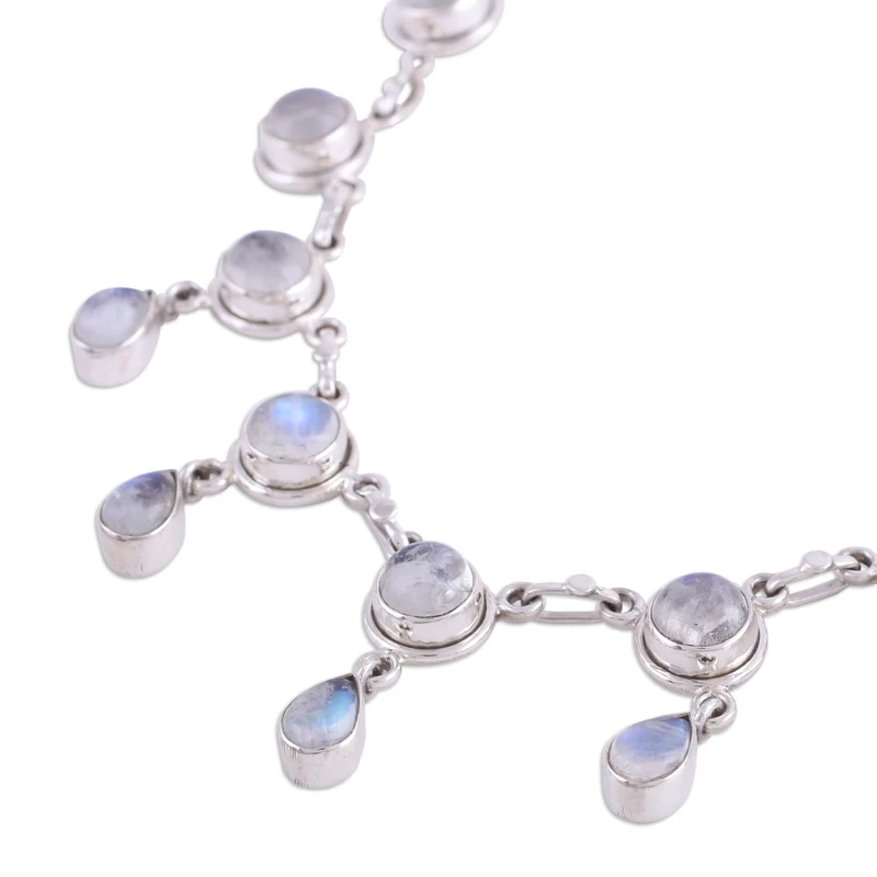 Schimmerndes Regenbogen Mondstein Anhänger Halskette 925 Sterling Silber Natürlicher Feuer Regenbogen Mondstein Geschenk für Sie Geburtstagsgeschenk