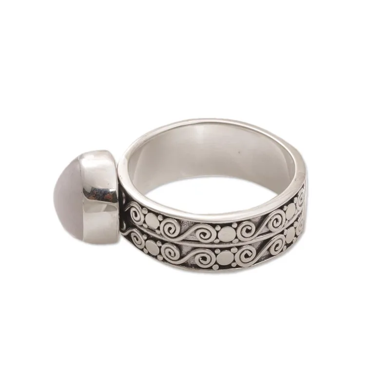 Handgemaakte 925 Sterling Zilveren en Rozenkwarts Ring Statement Ring Natuurstenen Ring Cadeau voor haar