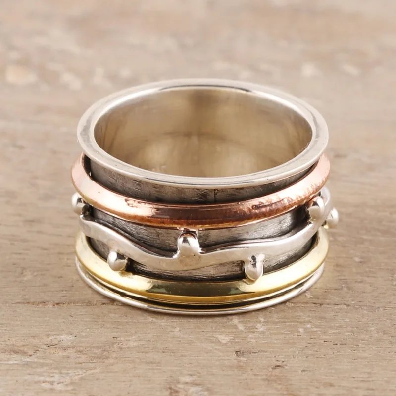 925 Sterling Silber Spinner Ring Handgemachter Ring Silberschmuck Böhmischer Zierlicher Ring Geschenk Für Sie
