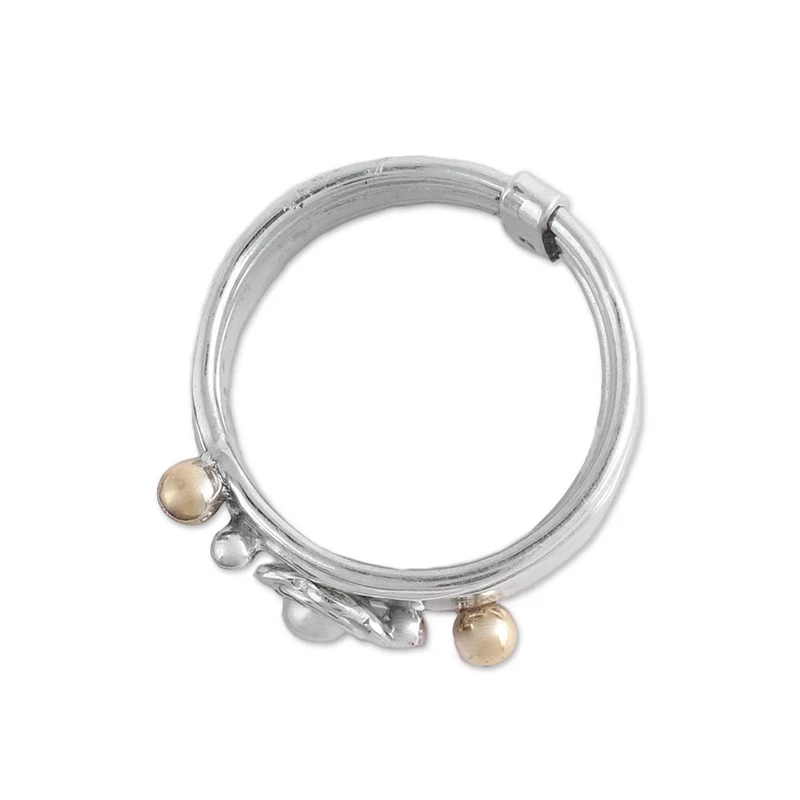 Zuchtperle und Sterlingsilber Meditations-Spinner-Ring Handgemachter Ring Silberschmuck Böhmischer zierlicher Ring Geschenk für Sie