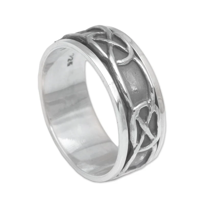 Ketten Design Spinner Ring 925 Sterling Silber Silberschmuck Handgemachter Böhmischer Zarter Ring Geschenk Für Sie Geburtstagsgeschenk