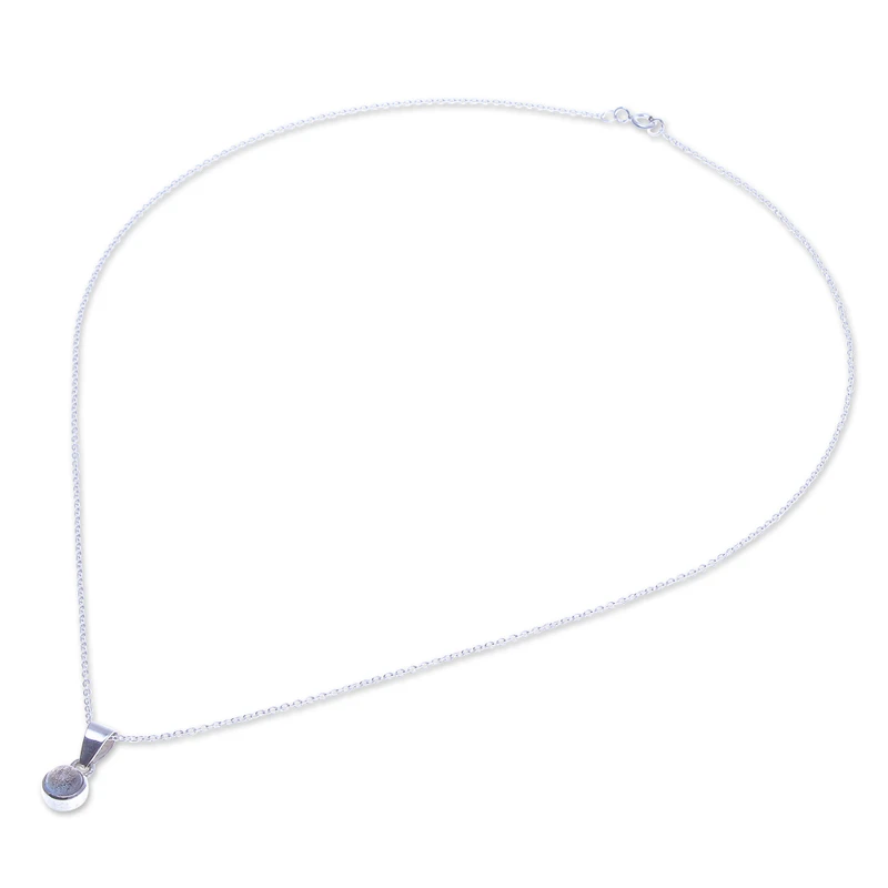 Kleine Maan Labradoriet en Sterling Zilveren Hanger Ketting Hanger Ketting Sierlijke Labradoriet Sieraden Cadeau Voor Haar