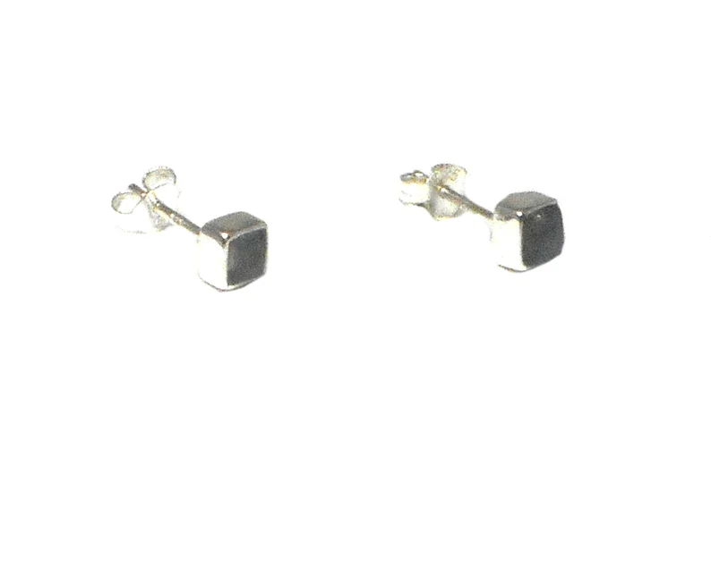 Vierkante Labradoriet Oorknopjes 925 Sterling Zilver Labradoriet Edelsteen Zilveren Oorknopjes Handgemaakte Boho Oorbellen